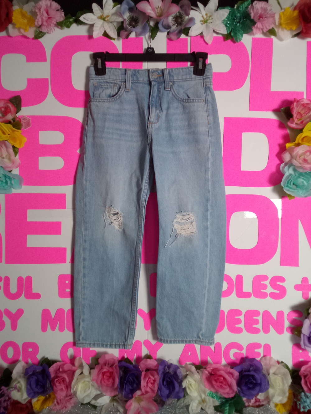 Old Navy Light Blue Denim Jeans with Gold Stitching